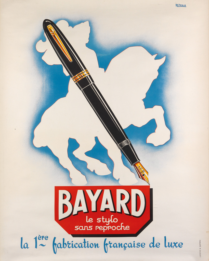A. PERIS (DATES UNKNOWN). BAYARD / LE STYLO SANS REPROCHE. 62x47 inches, 159x120 cm. M. Gauberti, [Paris.]